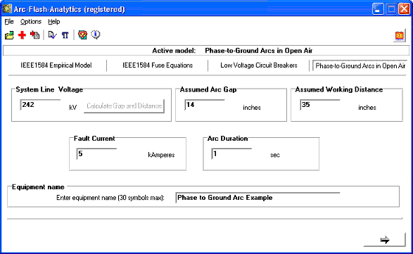 phase ground arc example