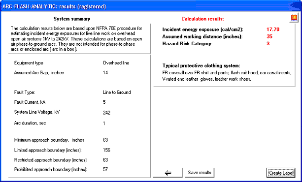 phase ground arc example results