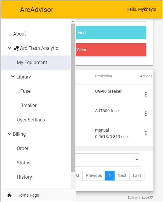 arc flash web app