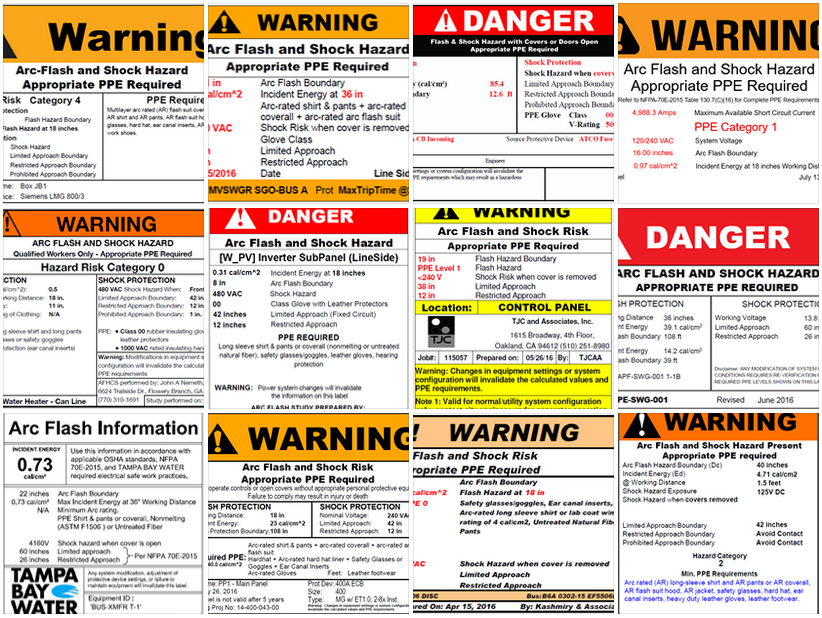 arc flash label template samples