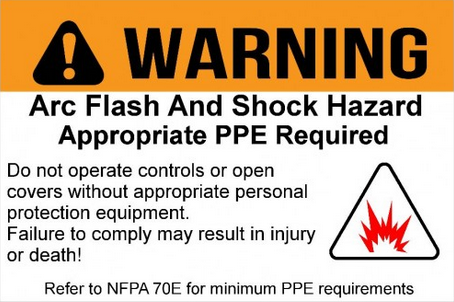 generic arc flash label