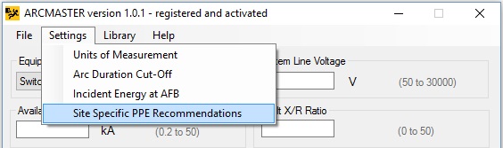 ppe recommendations menu item