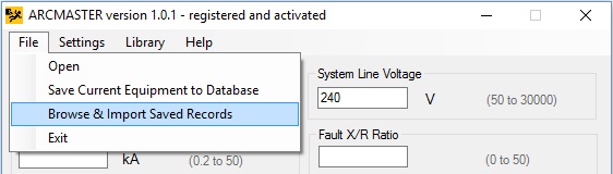 browse saved equipment