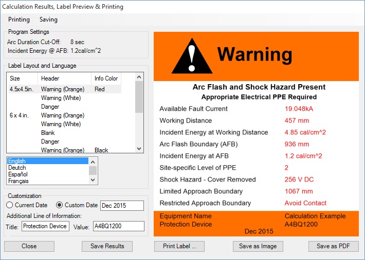 dc arc flash calculations